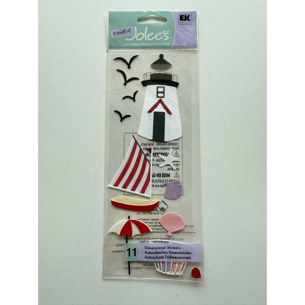 EK Success Jolees Boutique Coastal Lighthouse Dimensional Stickers SPJJ120 11pc